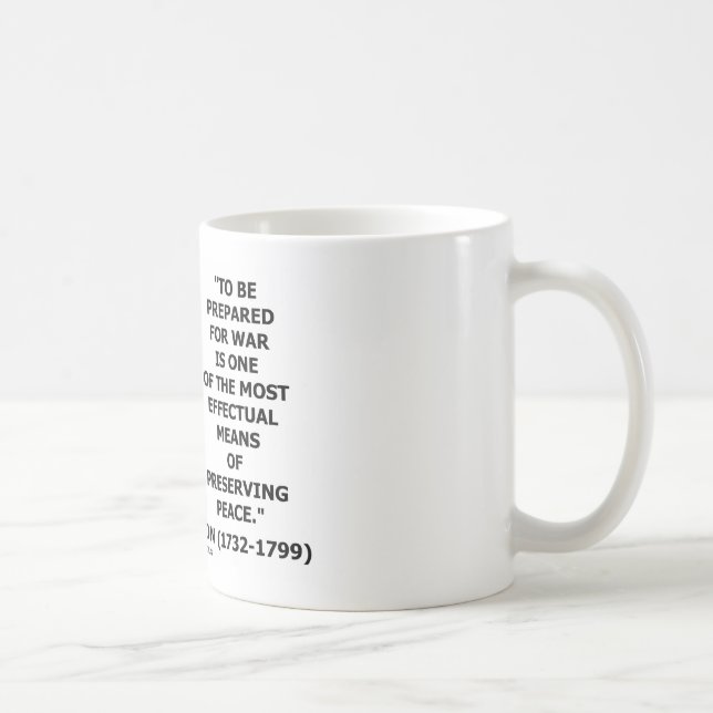 George Washington, der für Kriegs-Friedenszitat Kaffeetasse (Rechts)