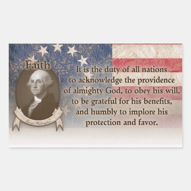George Washington - Der Glaube Rechteckiger Aufkleber (Vorderseite)