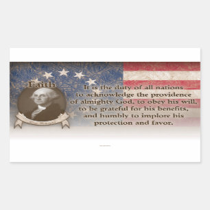 George Washington - Der Glaube Rechteckiger Aufkleber