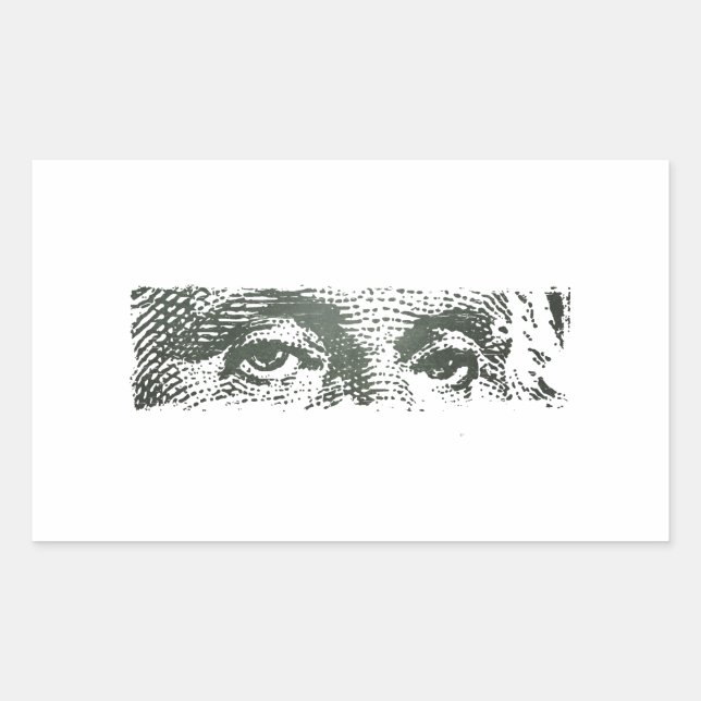 George Washington Dollar Bill Cash Money Rechteckiger Aufkleber (Vorderseite)