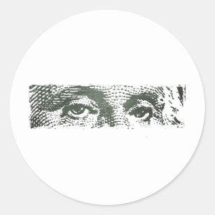 George Washington-Dollarschein-Bargeld-Geld Runder Aufkleber