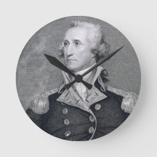 George Washington, engraved by Asher Brown Durand Runde Wanduhr