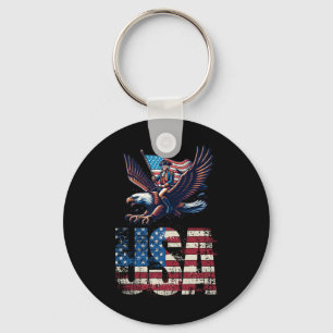 George Washington fährt einen Bald Adler 4. Juli Schlüsselanhänger