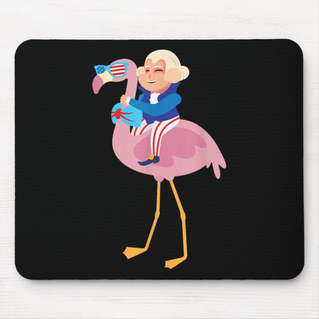 George Washington Flamingo 4. Juli American Fl Mousepad (Vorne)
