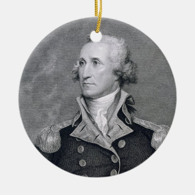 George Washington, graviert durch Asher Brown Keramikornament (Vorne)