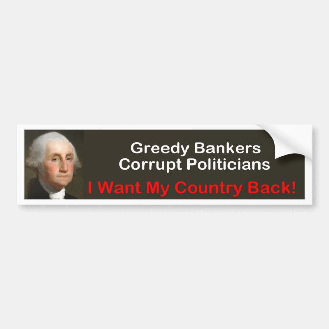 George Washington: Ich will meine Landrückseite! Autoaufkleber (Vorne)