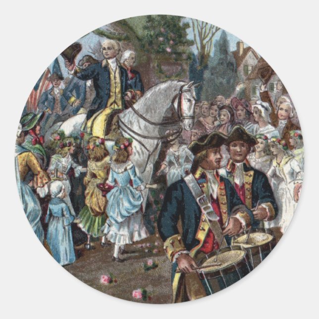 George Washington kehrt nach Trenton zurück Runder Aufkleber (Vorderseite)