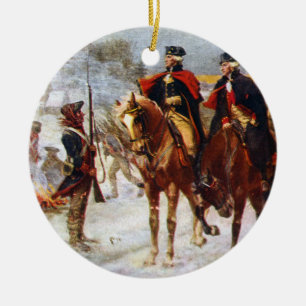 George Washington Lafayette Valley Forge Army Keramik Ornament