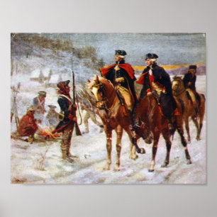 George Washington Lafayette Valley Forge Army Poster