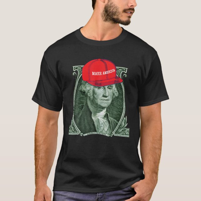 George Washington Make America 4. Juli Funny H T-Shirt (Vorderseite)