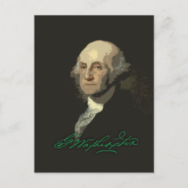 George Washington mit Autograph Postkarte
