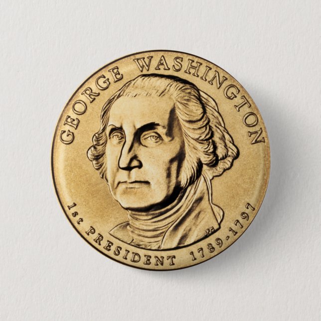 George Washington Präsident $1 Coin Button (Vorderseite)