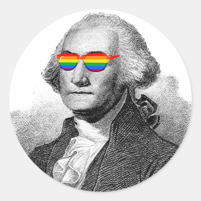 George Washington Pride Runder Aufkleber (Vorderseite)