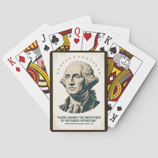 George Washington Quote American President Art Spielkarten (Rückseite)