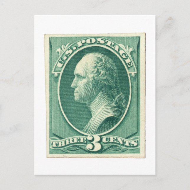 George Washington Three Cents US Postage Postkarte (Vorderseite)