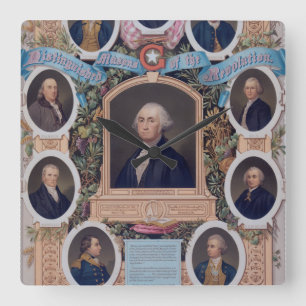 George Washington und die Maurer der Revolution Quadratische Wanduhr