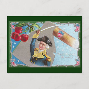 George Washington und Kirschen Postkarte