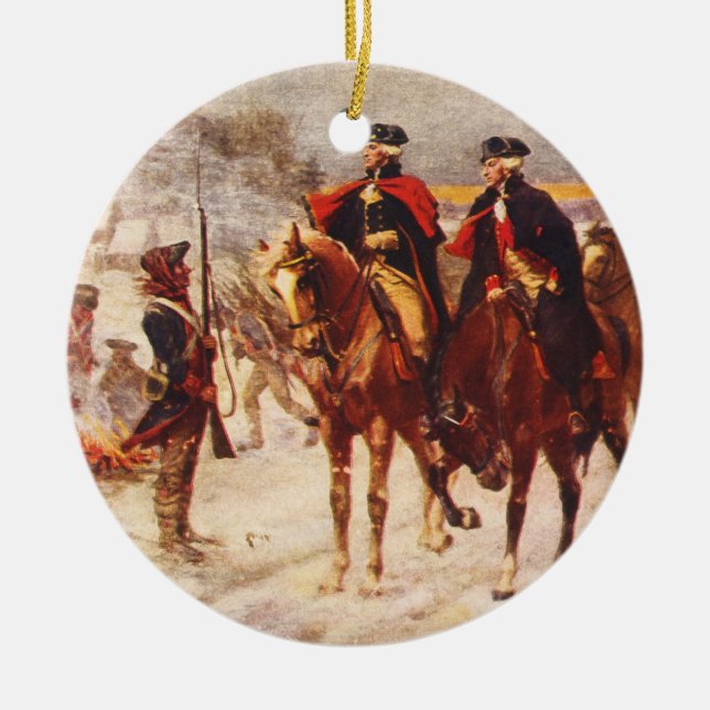 George Washington und Lafayette an der Keramikornament (Vorne)