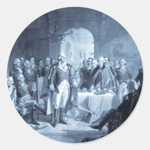 George Washington und seine Generäle kleben fest Runder Aufkleber