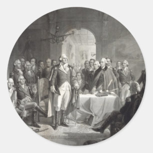 George Washington und seine Generäle kleben fest Runder Aufkleber