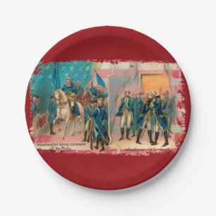 George Washington und Troops Pappteller
