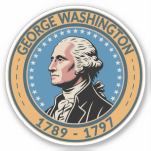 George Washington US-Präsident Illustration Badge Aufkleber
