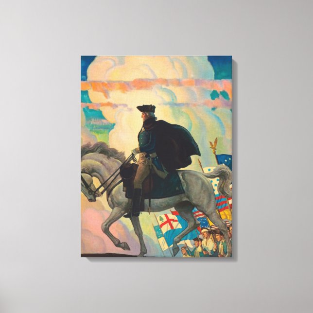 George Washington von Newell Convers Wyeth Leinwanddruck (Vorderseite)