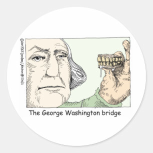 George Washington Zähne Lustige Geschenke & Sammle Runder Aufkleber