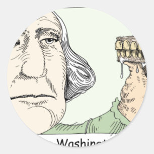 George Washington Zähne Lustige Geschenke & Sammle Runder Aufkleber