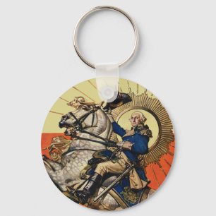 George Washington zu Pferd Schlüsselanhänger