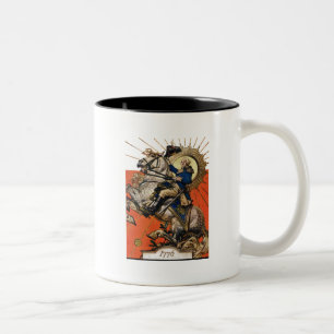 George Washington zu Pferd Zweifarbige Tasse