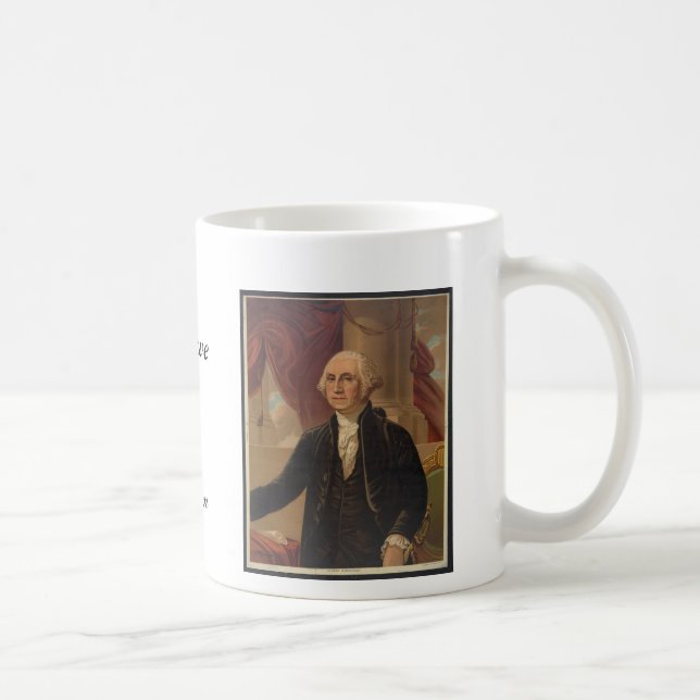 George- Washingtonporträt u. Zitat-Tasse Kaffeetasse (Rechts)