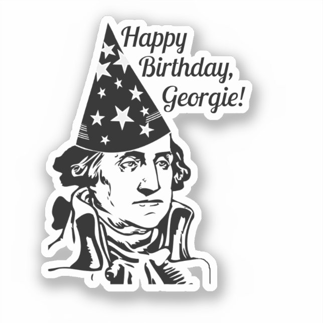 George Washingtons Geburtstag Aufkleber (Vorderseite)