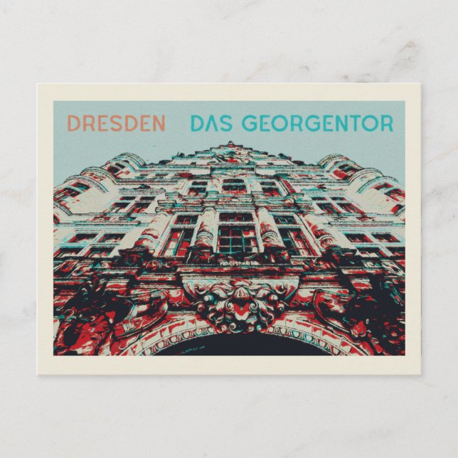 Georgentor Façade, Dresdner Illustration Postkarte (Vorderseite)