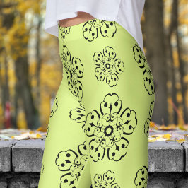 Georgeous Mindaro Yellow Mandela Pattern Leggings