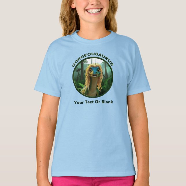 Georgeousaurus Blond Dinosaur T-Shirt (Vorderseite)