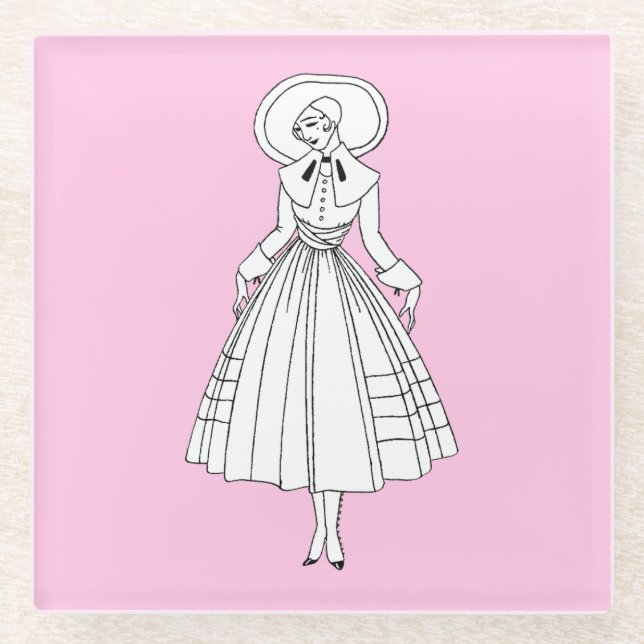 Georges Barbier 1920er Fashion Illustration Glasuntersetzer (Vorderseite)