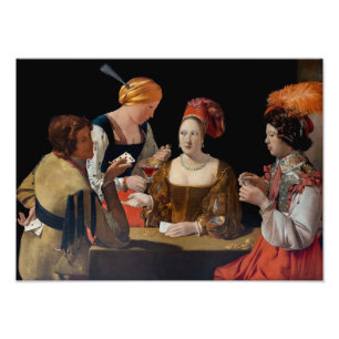 Georges de la Tour - Falschspieler mit Karo-Ass Fotodruck