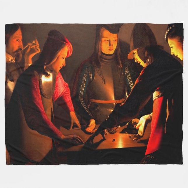 Georges de la Tour - The Dices Players Fleecedecke (Vorderseite (Horizontal))