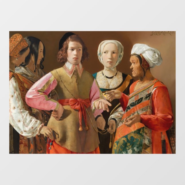 Georges de la Tour - The Fortune Teller Fensteraufkleber (Blatt)