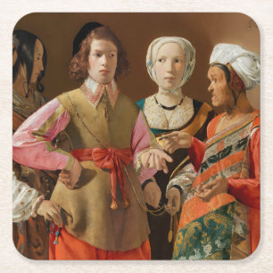 Georges de la Tour - The Fortune Teller Rechteckiger Pappuntersetzer