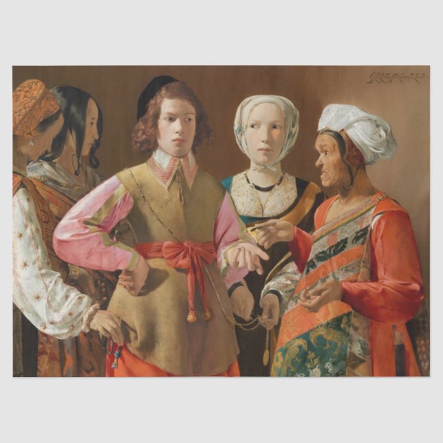 Georges de la Tour - The Fortune Teller Seidenpapier (Vorderseite)
