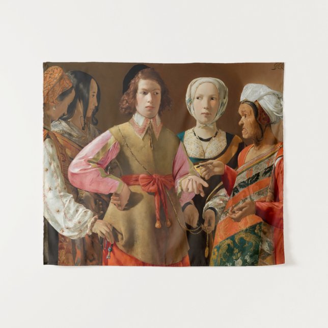 Georges de la Tour - The Fortune Teller Wandteppich (Vorderseite (Horizontal))