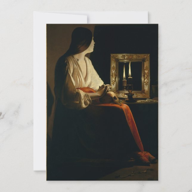 Georges de La Tour - The Penitent Magdalen Einladung (Vorderseite)