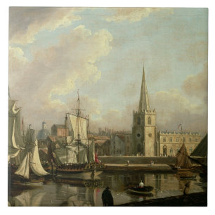 Georges Dock-Becken, Liverpool, 1797 (Öl auf canv Fliese