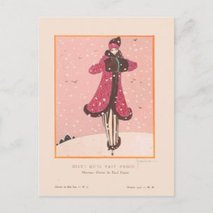 Georges Lepape Vintag Art Deco Mode Es ist kalt Postkarte