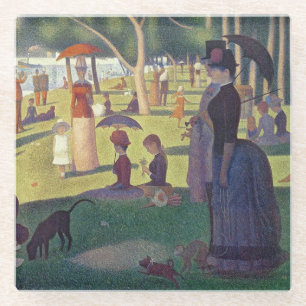Georges Pierre Seurat Sonntagnachmittag am i Glasuntersetzer