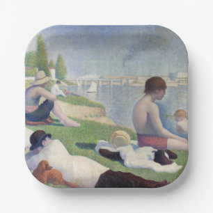 Georges Seurat - Badende bei Asnieres Pappteller
