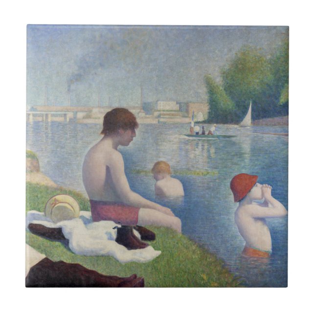 Georges Seurat - Bathers at Asnieres Fliese (Vorderseite)