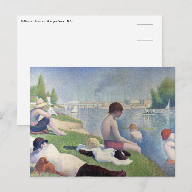 Georges Seurat - Bathers at Asnieres Postkarte (Vorne/Hinten)